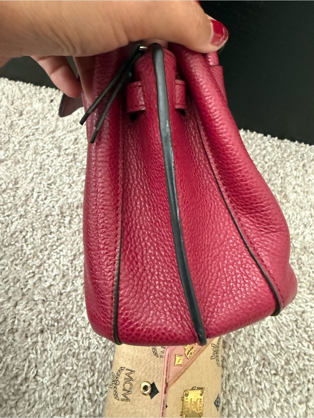 mcm Mini Milla Tote Burgundy - Picture 5 of 12